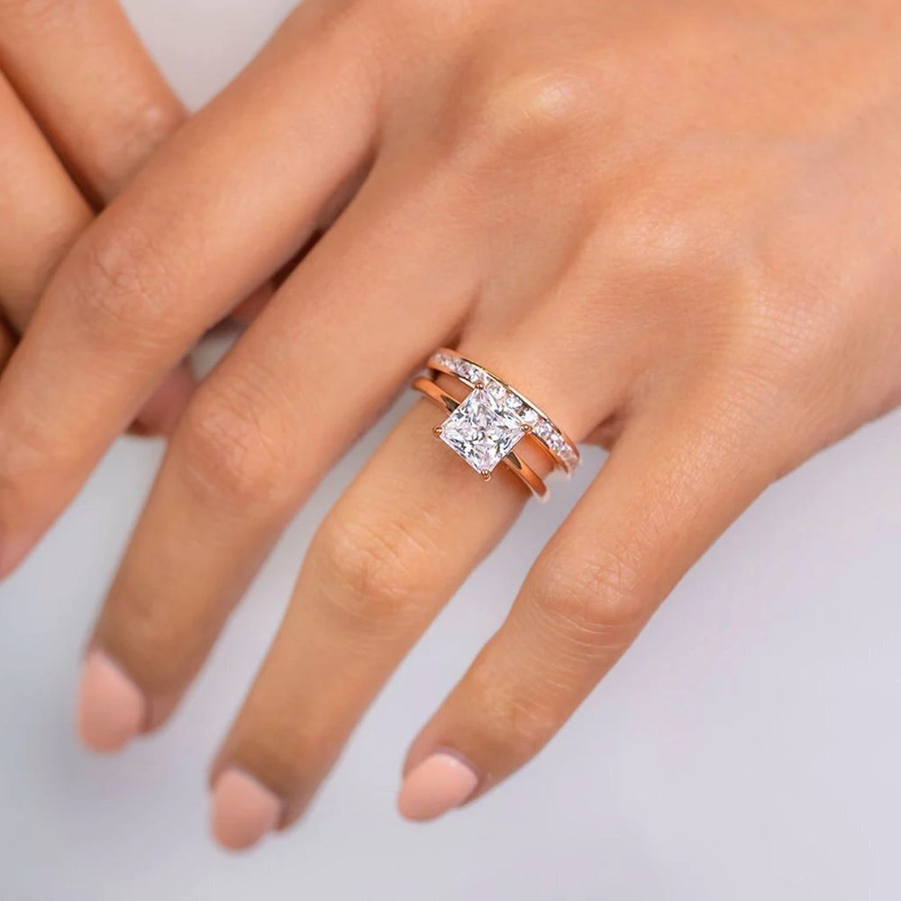 Modern Gents The Olivia Rose Gold and Chloe Rose Gold Ring Set Size 5.5